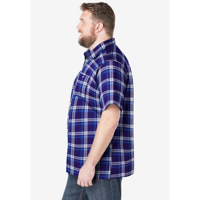 KingSize Short-Sleeve Plaid Sport Shirt