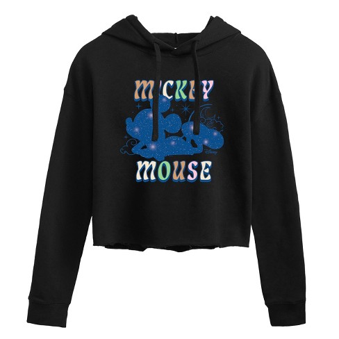 Women's - Disney - Starry Mickey Mouse Cropped Graphic Hoodie - image 1 of 2