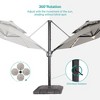Sonkuki 11Ft LED Double Top Aluminum  LED Cantilever Patio Umbrella with Base for Patio Deck Garden - 4 of 4