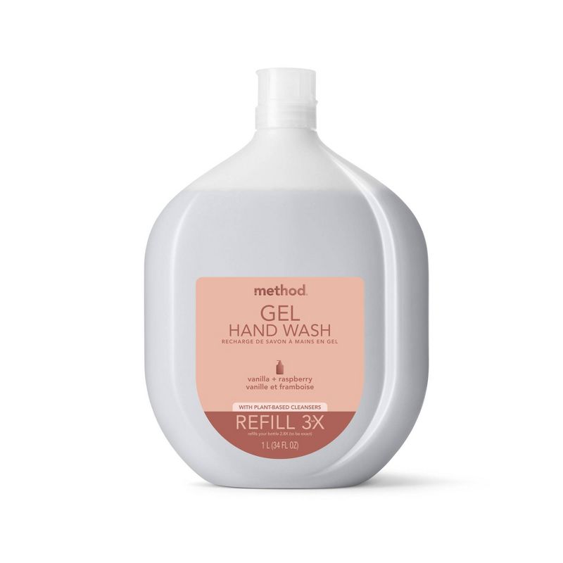 Method Aluminum Gel Hand Soap - Vanilla + Raspberry Refill - 34 fl oz, 1 of 8