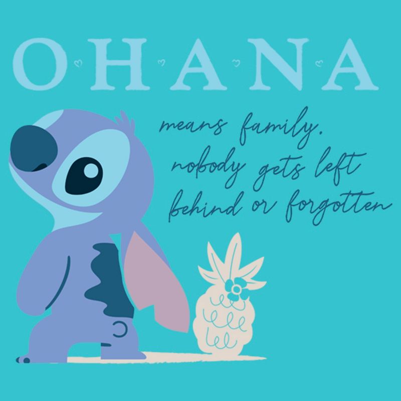 Girl's Lilo & Stitch Ohana Means Family Nobody Gets Left Behind or Forgotten T-Shirt, 2 of 5