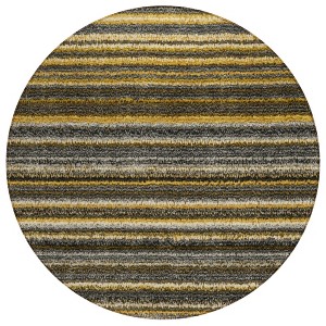 Gold Beige And Wheat Striped Washable Indoor Outdoor Area Rug - 1 of 4