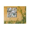 Cottage Garden West of The Wind Chirp Brown, Blue, Orange 24 x 24 Inch Waterproof Gallery Wrapped Canvas, Outdoor Garden, Yard, Patio All Weather - 2 of 2