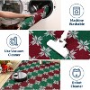 GustoWave Christmas Geometric Throw Area Rugs, Non Slip Machine Washable, Green+Red - 4 of 4