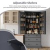 77" Farmhouse Kitchen Pantry Cabinet, Freestanding Tall Cupboard with 3 Adjustable Shelves, 8 Door Racks & 3 Drawers - 3 of 4