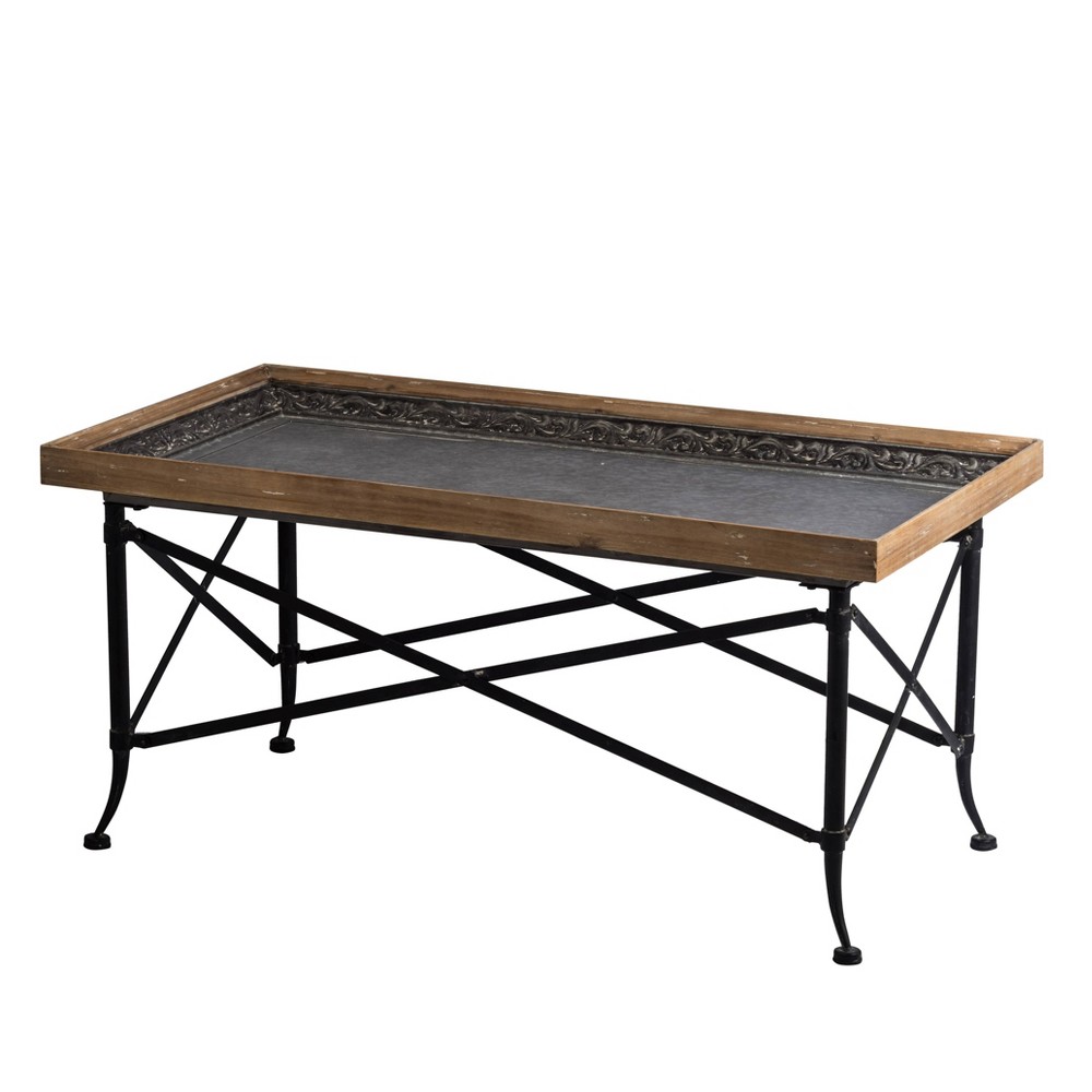 Get The Classic Vintage Wood And Metal Coffee Table Natural Black A B Home From Target Now Accuweather Shop