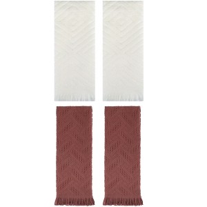 REGALWOVEN 4 Pcs Bathroom Cotton Soft and Absorbent Geometric Hand Towel 13" x 29" - 1 of 4