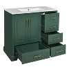 TUYOHW Bathroom Vanity with Solid Pine Frame, 1 Soft Close Door and 3 Drawers, Modern Storage Cabinet - 2 of 4