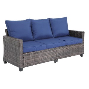 Decksplore Patio Furniture Set 3 Piece Wicker Outdoor Furniture All-Weather PE Rattan with Cushions - 1 of 4