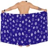 LA LEELA Men's Pirates Swimsuit Pareo Swim Trunks Swimwear Full Mens Beach Summer Sarong One Size Clip Art Skull, Royal Blue - 2 of 4