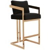 Taraji Velvet Barstool - KNT7027 - Giotto Black - Safavieh Couture - 3 of 4