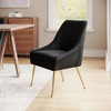 Dining Chair 32.7"H Black & Gold – Velvet Upholstered Seat with Gold Metal Legs by Zuo Modern - 2 of 4