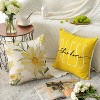 Velvet Home Sweet Home Spring Summer Flowers Yellow Throw Pillow Covers - 4 of 4