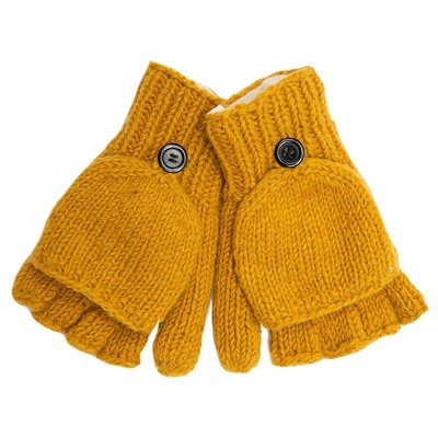Fingerless Gloves With Button Flap and Fleece Lining_Nirvanna Designs