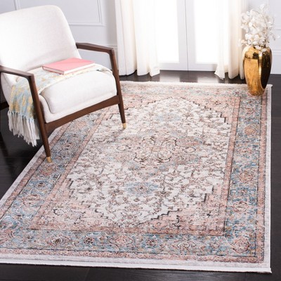 Dreamy Abstract Blue and Grey 8' x 10' Synthetic Area Rug