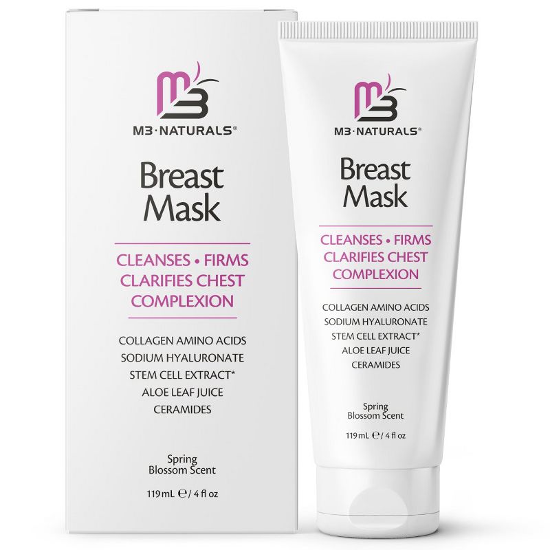 Moisturizing Breast Enhancement Cream for Women, Breast Firming & Lifting Cream with Collagen and Ceramides for Wrinkles & Dry Skin, M3 Naturals, 4oz, 2 of 6