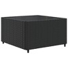 vidaXL Patio Lounge Set with Cushions Sectional Sofa Garden Backyard Poly Rattan - Black and Cream, 5 Piece - 3 of 4