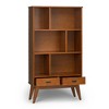 VYNXARIA Draper Mid-Century Wide Bookcase & Storage Unit - Teak Brown Finish - 4 of 4