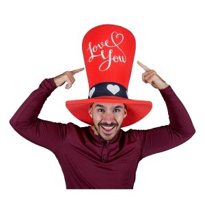 Foam Party Hats Valentine's Day Wide Top Hat - 1 of 4