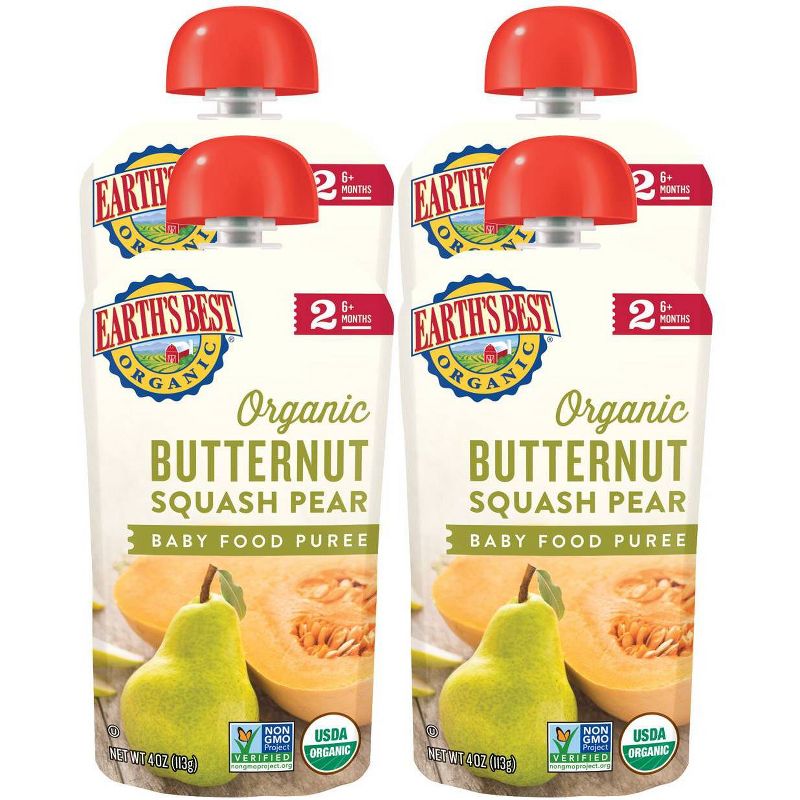 Earth's Best Organic Stage 2 Butternut Squash Pear Baby Food - (Select Count), 2 of 4