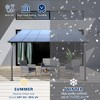 ACEPANO 144 in. W Large Outdoor Wall-Mounted Slanted Metal Gazebo with Roof for Patio & Backyard-Gray - 4 of 4