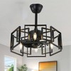 Bella Depot 20" Black Industrial Cage Ceiling Fan with Light and Remote - 2 of 4