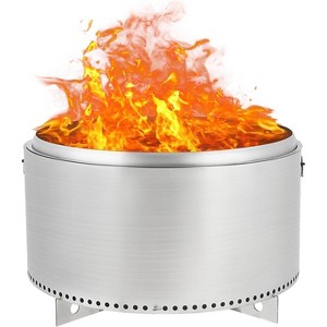 32 Inch Smokeless Fire Pit, Outdoor Stainless Steel Portable Firepit with Poker, Stand, Removable Ash Pan, Bonfire Pit for Outside, Backyard, Patio, - 1 of 4
