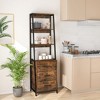 Tangkula Ladder Bookshelf Tall Bookcase w/ 3 Open Shelves Printer Stand 3 Storage Drawers - 4 of 4