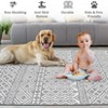 Faux Wool Boho Vintage Floral Printed Area Rug Ultra Thin Low Pile Machine Washable Stain Resistant Non Shedding Pet Friendly Floor Rug with Non Slip - 4 of 4