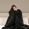 Soft Microfiber Twin Blanket, Box Quilting with Satin Binding, Lightweight Summer Blanket in Black - 4 of 4
