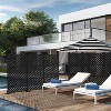 PexFix 72" x 47" Diagonally Parallel Metal Privacy Screen Freestanding Outdoor Divider Panel for Patio Deck Balcony Heavy Duty Base Weatherproof Black - 2 of 4