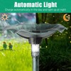 phiestina Outdoor Solar Lighted Pedestal Bird Bath Fountain Decoration with Planter and Feeder, Green - 3 of 4