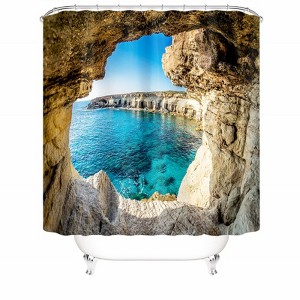Bay Cave Shower Curtains for Bathroom Waterproof Fabric Bath Curtain Durable Soft Stylish Bathroom Decor 72x72 Inch - 1 of 1