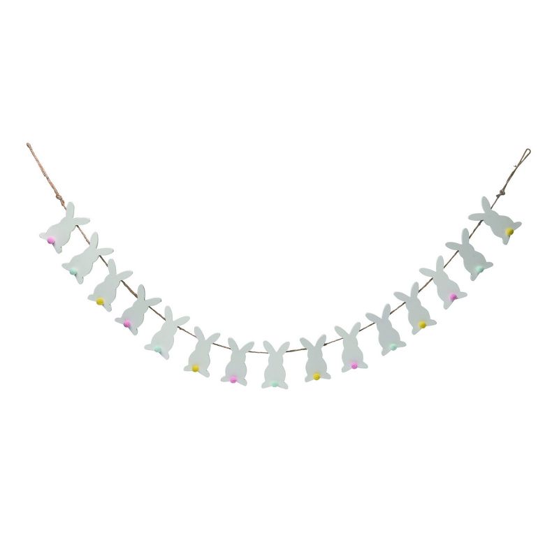 Transpac Wood Off-White 55 in. Spring Bunny Garland, 1 of 5