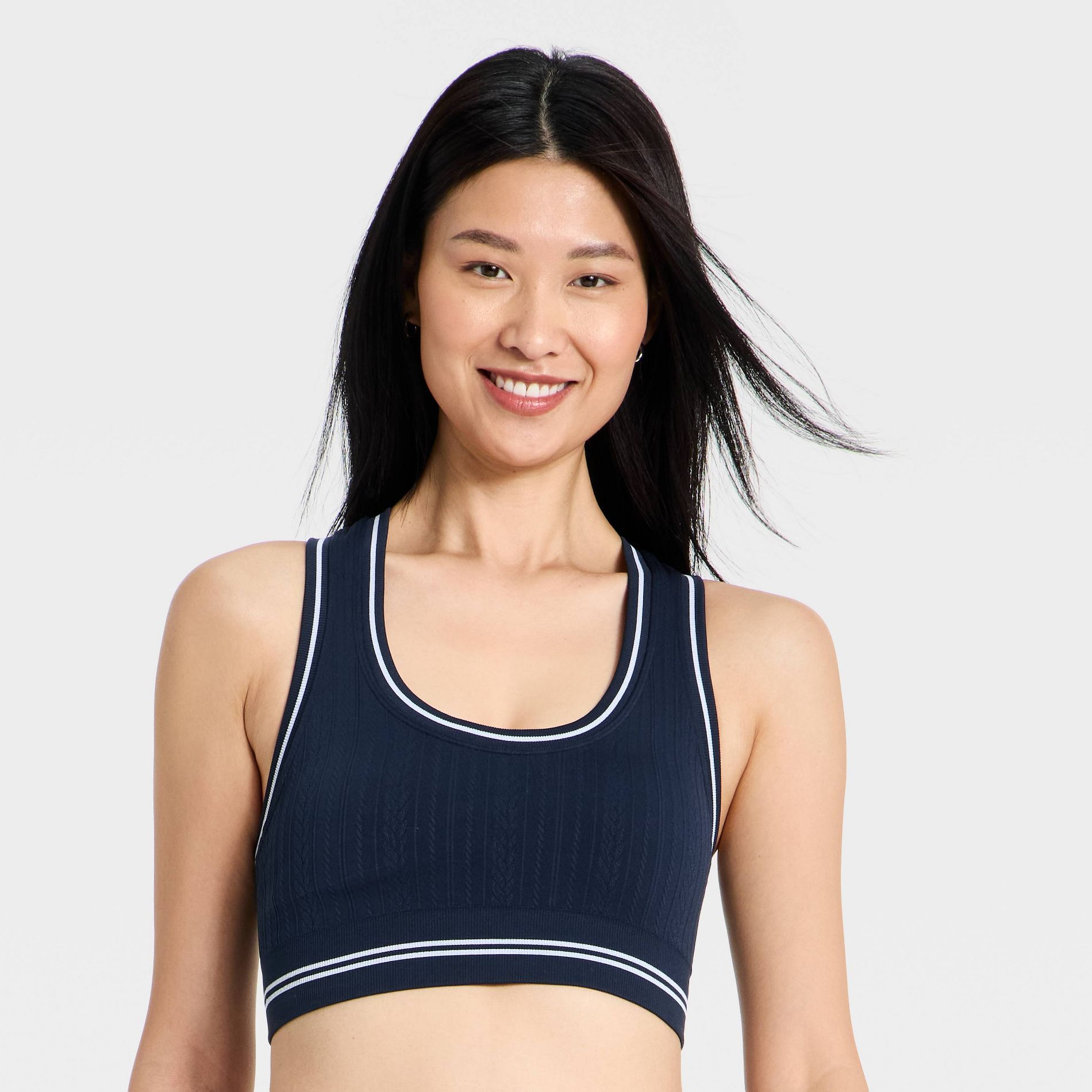 Women's Seamless Cable Knit Racerback Sports Bra - All In Motion™