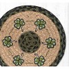 Earth Rugs Shamrock Printed Round Trivet – 10"x10" Braided Jute Table Mat with Classic Lucky Clover Design - 2 of 3