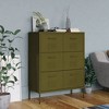 vidaXL Drawer Cabinet Freestanding Storage File Cabinet for Home Office Steel - Olive Green - 2 of 4