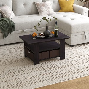 HOMLUX 31" Coffee Table Modern Living Room Furniture with Storage Bin Drawer & Open Shelf - 1 of 4