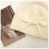 Anna-Kaci Women's Soft Knit Cuffed Beanie Hat with Ribbed Foldover Hem and Delicate Bow Detail - 4 of 4
