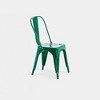 IHOMEADORE 18Inch High Gloss Green Industrial Metal Dining Chairs set of 2 - 2 of 4