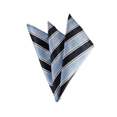 TheDapperTie - Men's Stripe Woven 10 Inch x 10 Inch Pocket Squares Handkerchief