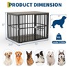 43" Dog Crate Furniture, Chew-Resistant Indoor Dog Kennel with Feeding Bowls, Wood Decorative Pet House End Table for Small/Medium Dogs - 3 of 4