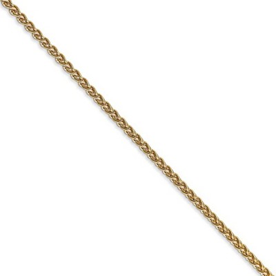 Black Bow Jewelry 2mm, 14k Yellow Gold, Solid Spiga Chain Necklace