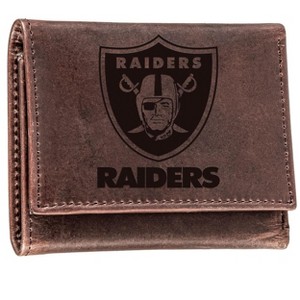 Evergreen NFL Las Vegas Raiders Brown Leather Trifold Wallet Officially Licensed with Gift Box - 1 of 1