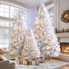 Pre-Lit Silver Artificial Christmas Tree with LED Lights & 11 Modes, Metal Stand, Hinged Branches for Indoor Outdoor Holiday Decor - ModernLuxe - 2 of 4