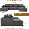 Acekool 137" Modular Sectional - Gray Corduroy, Deep Seating, No Tools Assembly - 2 of 4