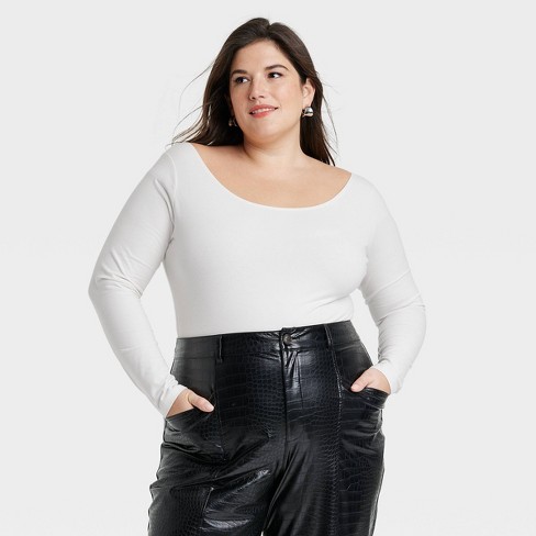 White off the 2024 shoulder bodysuit plus size