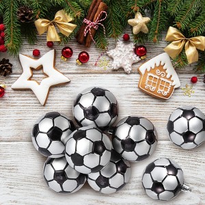 24PCS Sport Theme Christmas Ball Ornaments Set,Football Baseball Basketball Soccer Hanging Decorations with Sparkle for Xmas Tree Holiday Party Decor - 1 of 4