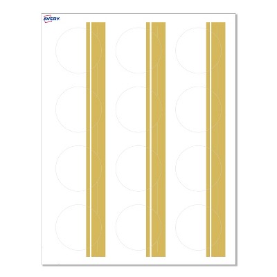 Avery Labels, 2" Diameter, Matte White, Double-Dipped Gold Edge, 120ct