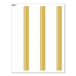 Avery Labels, 2" Diameter, Matte White, Double-Dipped Gold Edge, 120ct - 1 of 4